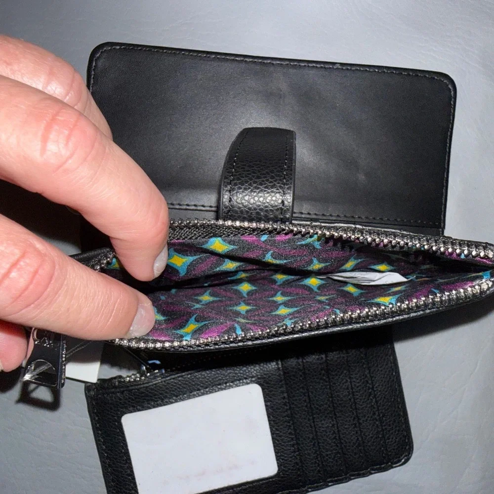 Bundle 2 CXL Christian Lacroix Wallets Black Pebble Bifold Teal Python Zip NWT